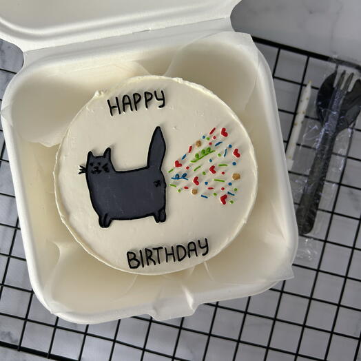 Бенто торт happy birthday с котиком»