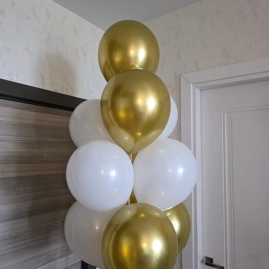 White-Gold Balloon 10 Pcs