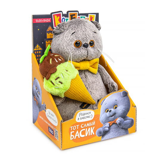 Ksm19-005 Игрушка Кот Басик с мороженым, "Мультсериал"