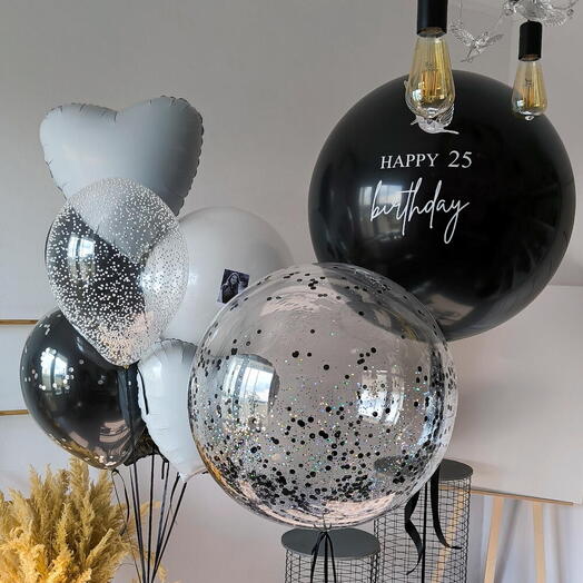 Шары для девушки "Black  - White Glamour"