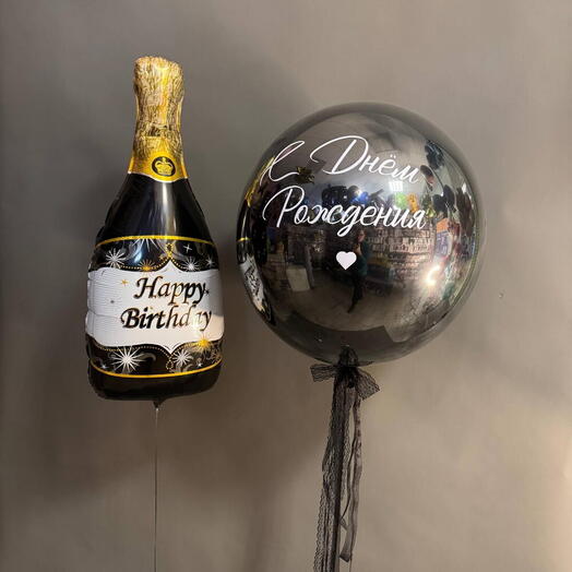 Шары для мужчины "Black Gold Birthday"