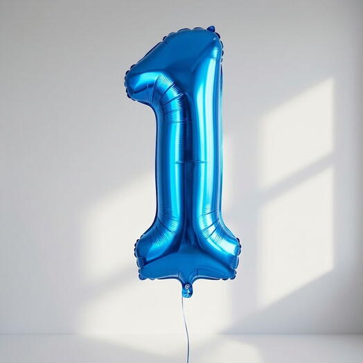 Фольгированная цифра «1» в синем цвете, 102 см