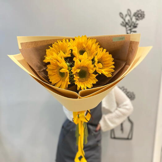 Подсолнухи - букет 5 шт 🌻 1 сентября, День знаний