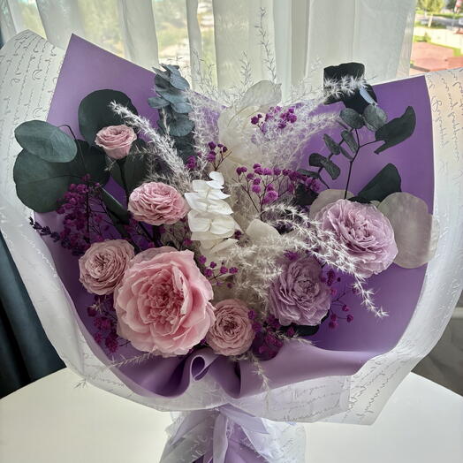🤩Удивите Учителя Красотой живых цветов, которые не завянут😍 Очаровательный Авторский букет из стабилизированных растений