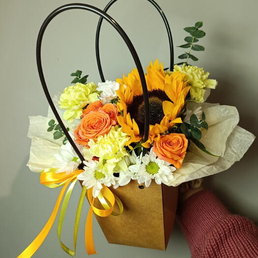Композиция ко Дню знаний с подсолнухом🌻