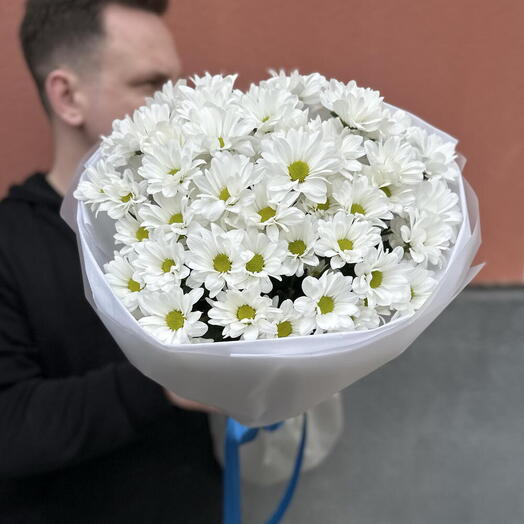 Букет из 9 белых ромашковых хризантем
