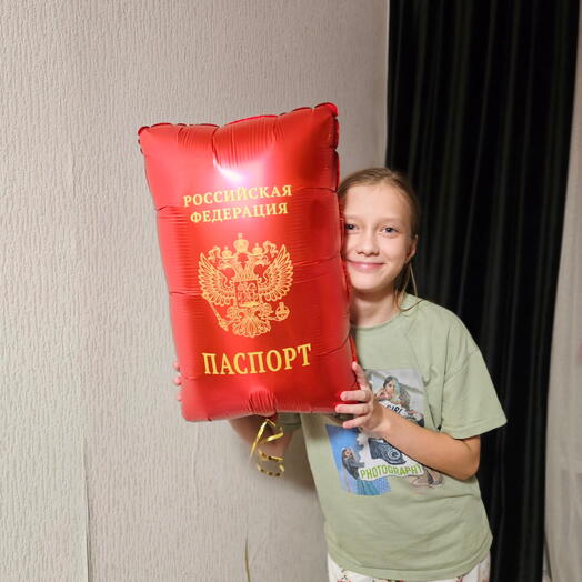 Воздушный шар фигура паспорт красный -1шар