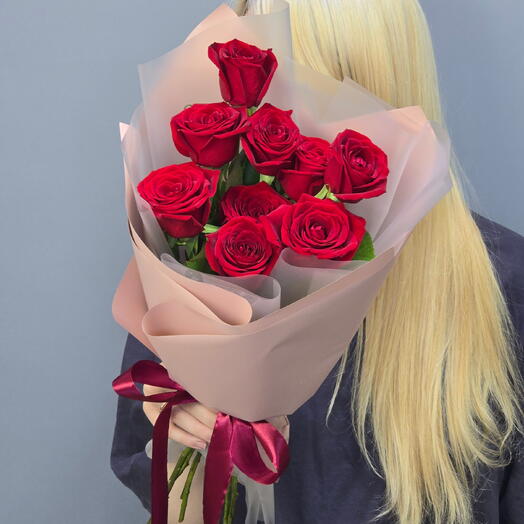 Букет из 9 красных роз 🌹