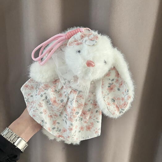Игрушка «Зайка в нарядном платье» цв. розовый