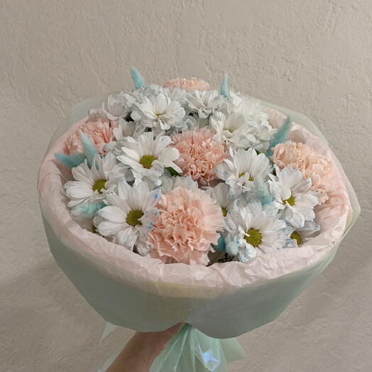 Букет из хризантем и диантусов 🌸