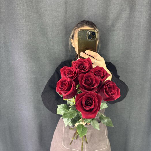 Монобукет красные розы 🌹