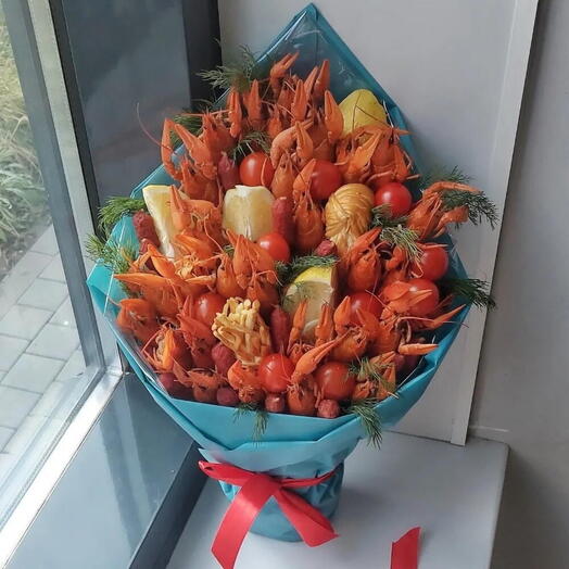 Букет из раков 🦀 Мужской букет с варёными раками 🦞 Мужской букет 😎Вареные раки Дофаминовый букет