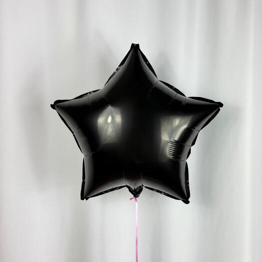 Шар Звезда гелий чёрная. Star helium foil black