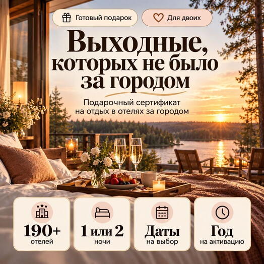 Подарочный набор «Выходные, которых не было за городом» (193 впечатления на выбор)