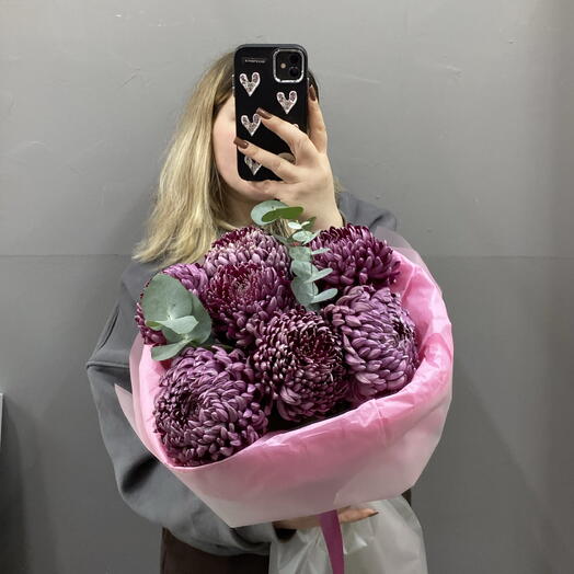Хит бигуди осенние фиолетовые букет 7 шт с эвкалиптом 💜