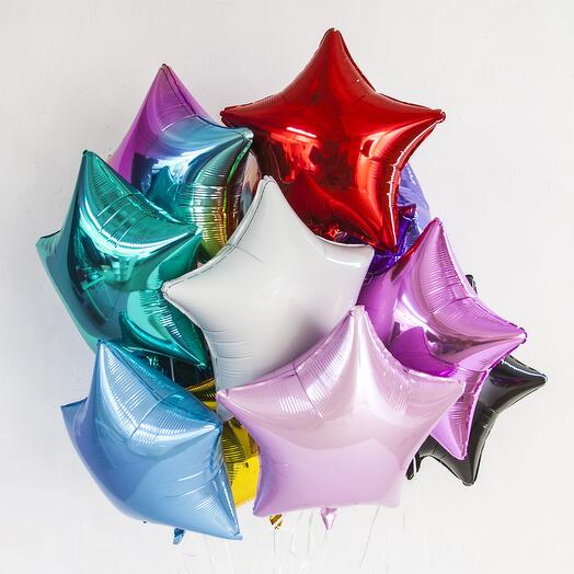 Foil balls Stars assorted 15 pcs