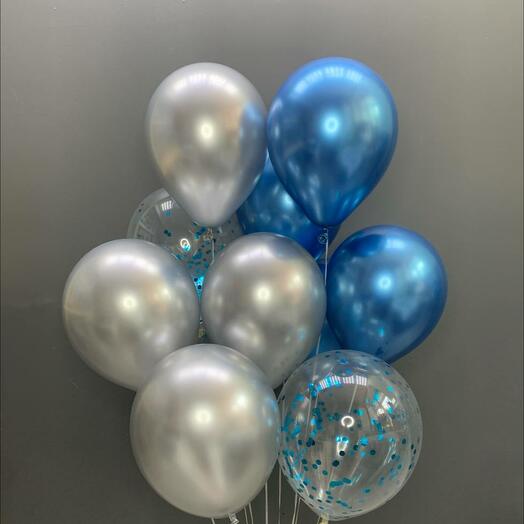 9 helium balloons