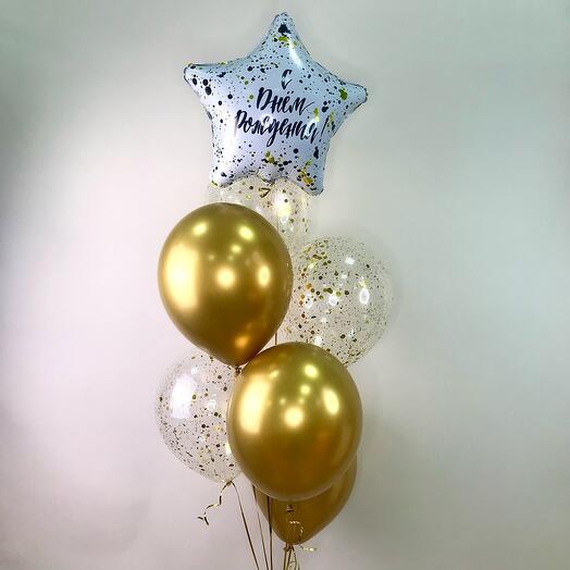 Un montón de globos" Feliz Cumpleaños " estrella blanca
