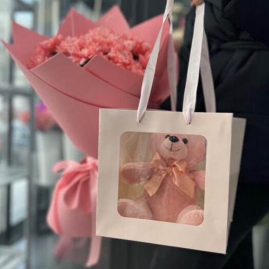 Ramo y oso de peluche rosa💗