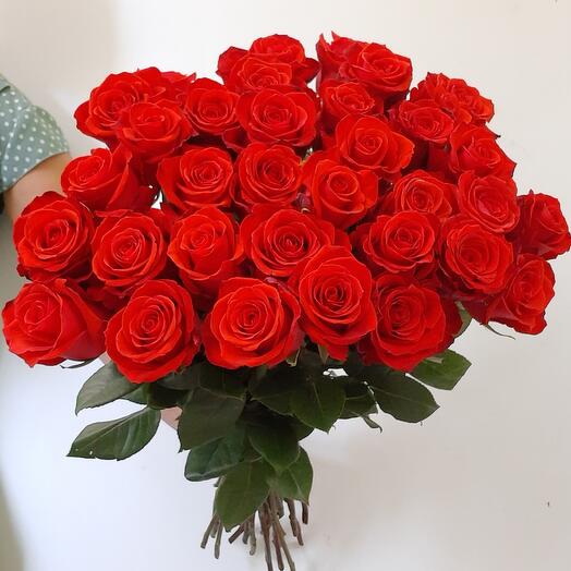 Букет из 35 алых роз 🌹