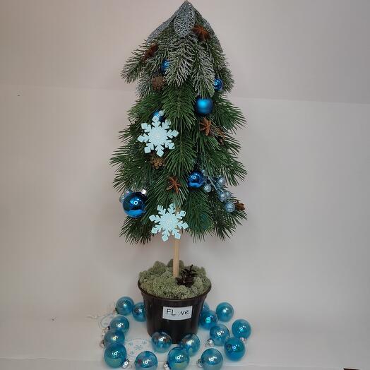 Ёлочка в сине-голубом оформлении🎄💫