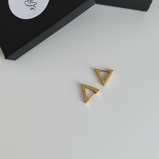 Pendientes de acero hipoalergénico chapado en oro FORM V (gold)