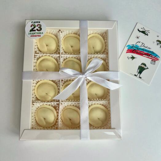 Пельмени из белого шоколада Callebaut с миндалем 12 шт