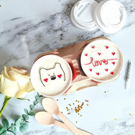 Торт в стакане ( 2 шт.)в подарок девушке/ парню "Love"