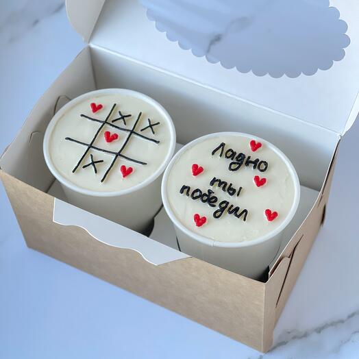 Торт в стакане "cake to go" 2 шт., для любимых, день влюблённых, молодому человеку, девушке