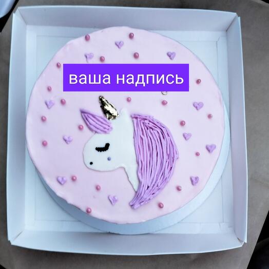 Торт 1 кг с единорожкой для девочки