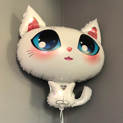 Шар фигура «Белая кошечка»