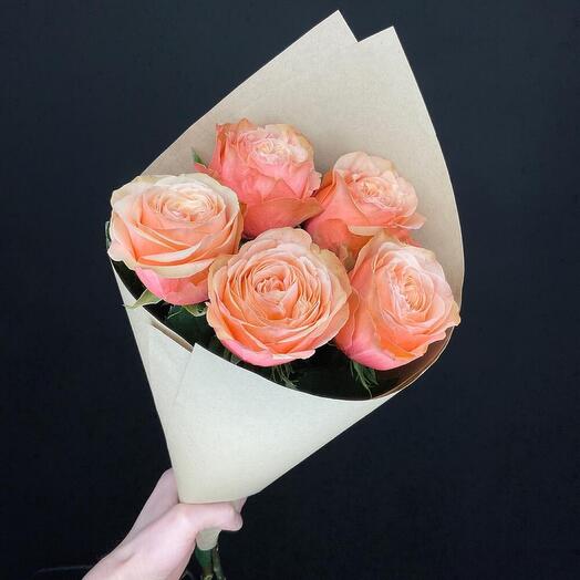 Bouquet of peony-shaped kahala roses 60 cm