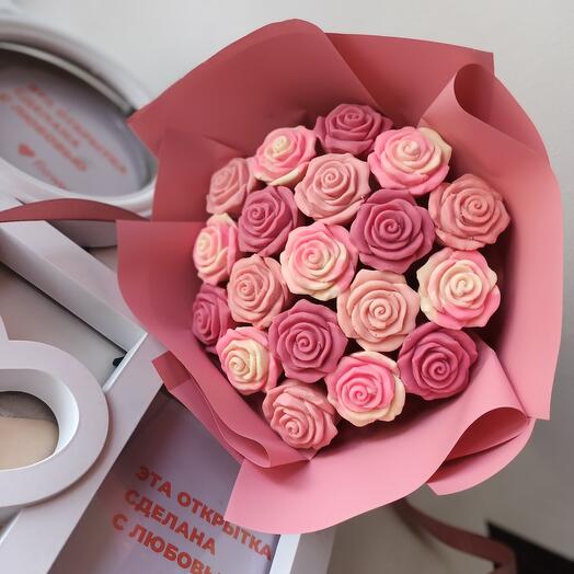 Шоколадный букет 19 роз