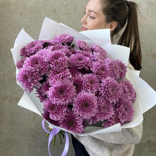 Букет из лавандовых хризантем 💕