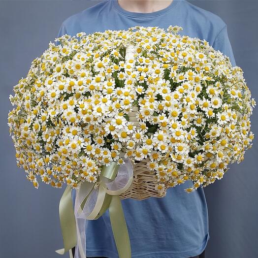 Корзина с ромашками для мамы