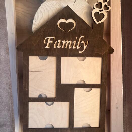 Фоторамка из дерева Family (4 фото 10*15)