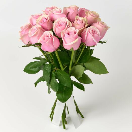 Букет розовых роз Кения - 15 шт