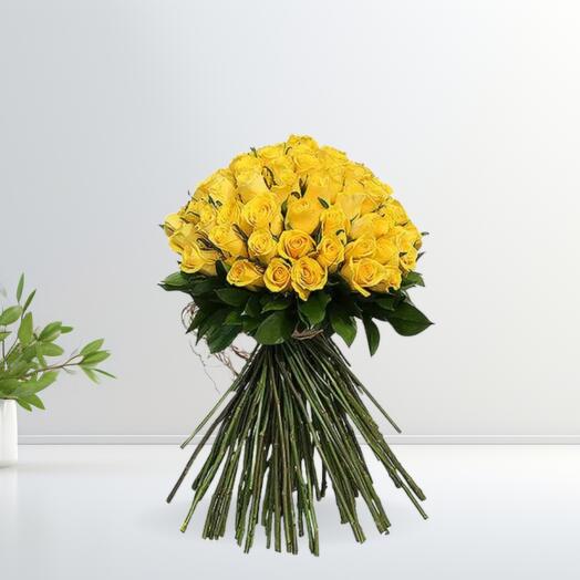 Sunny Yellow Roses Hand Tied Bouquet