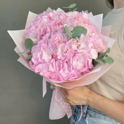 Blush Serenity: Pink Hydrangea Bouquet-1974