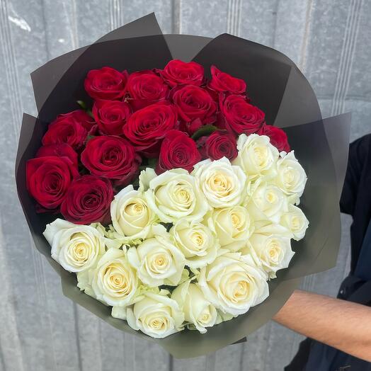 Red white roses