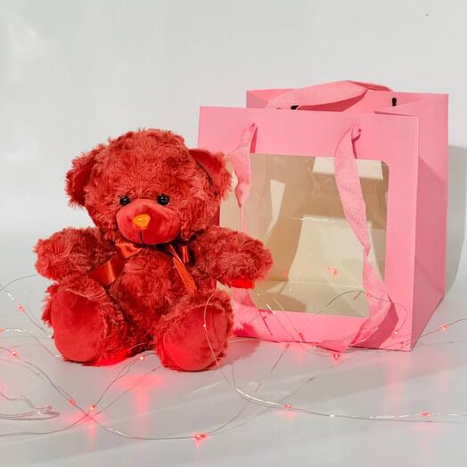 Soft toy red teddy bear