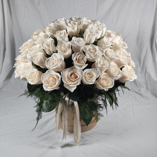 Box 25 rosas blancas