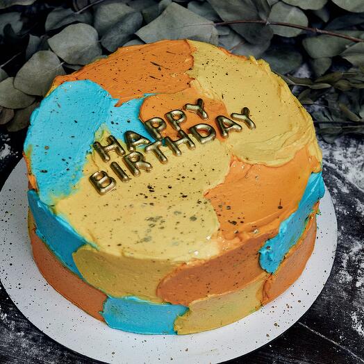 Торт с надписью "Happy Birthday