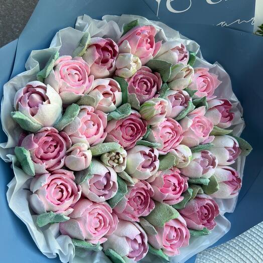 Ramo de flores de malvavisco resplandor Rosa