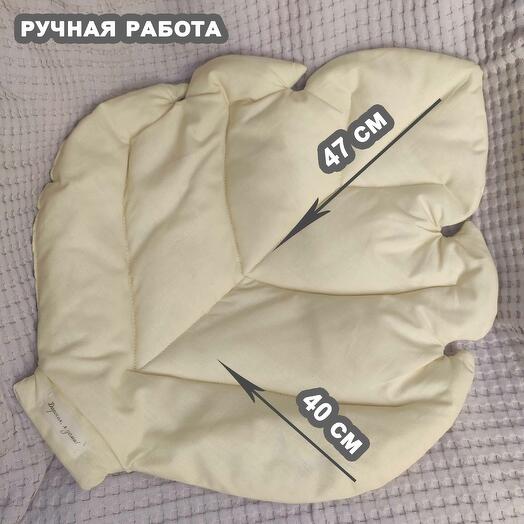 Подушка - листик светло-горчичный