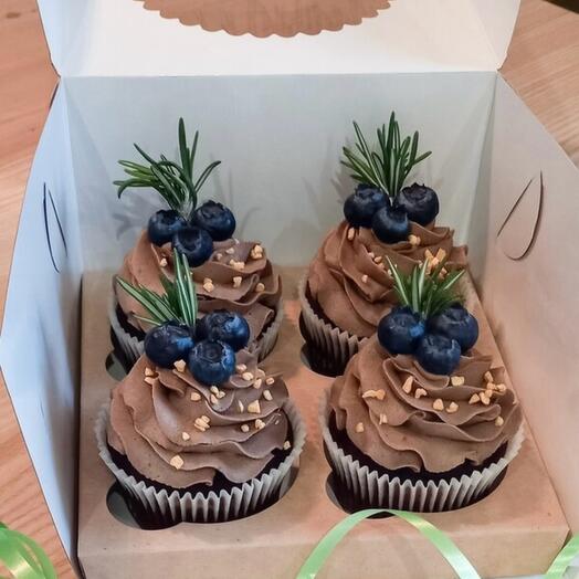 Капкейки шоколадные (4шт)🧁