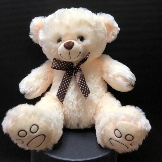 Мягкая игрушка "Мишка молочный с бантиком"