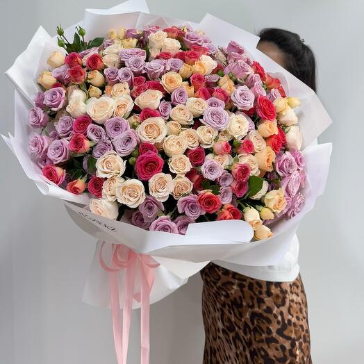 Букет из 75 кустовых роз 😍