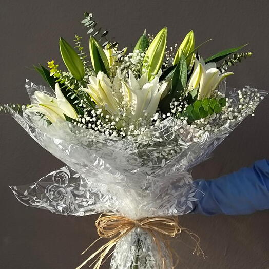 Lilies Boquet;5 stems of white lily