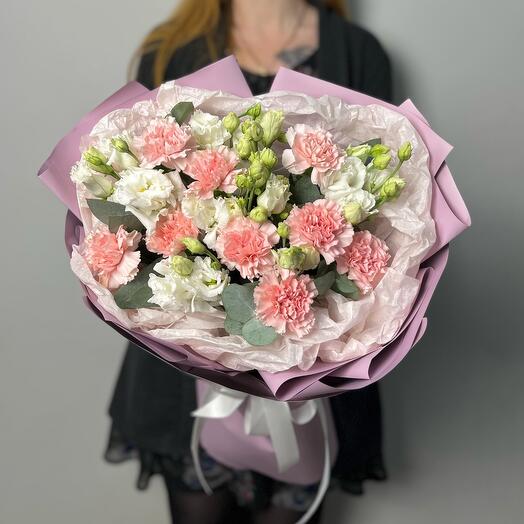 St bouquet 148 диантусы и махровая эустома